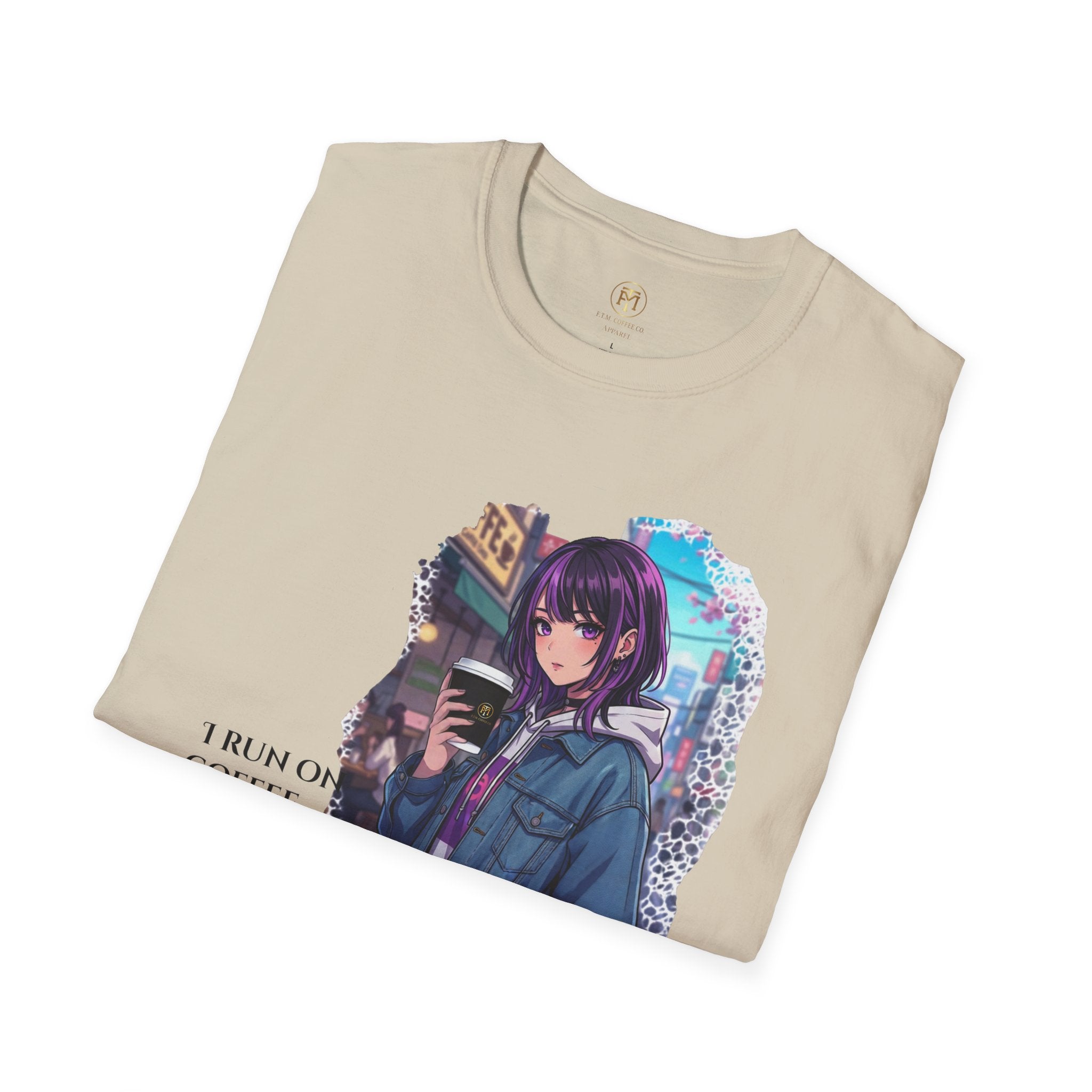 Anime Girl with Coffee T-Shirt | Urban City Aesthetic