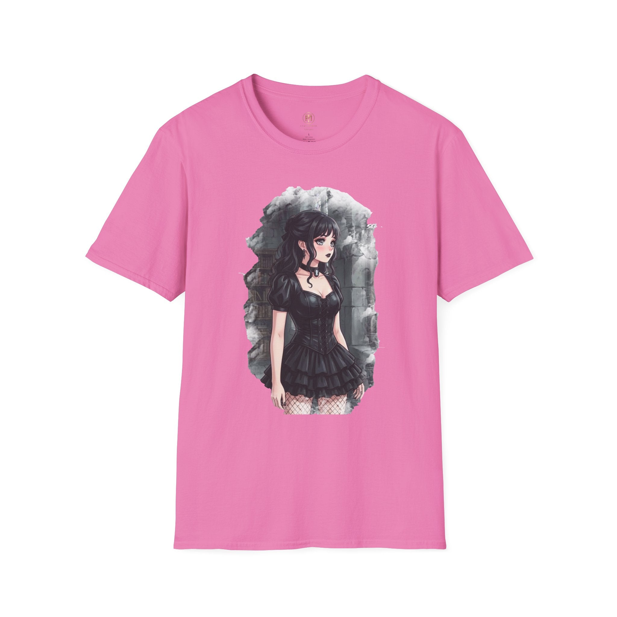 Gothic Anime Girl T-Shirt | Dark Victorian Illustration