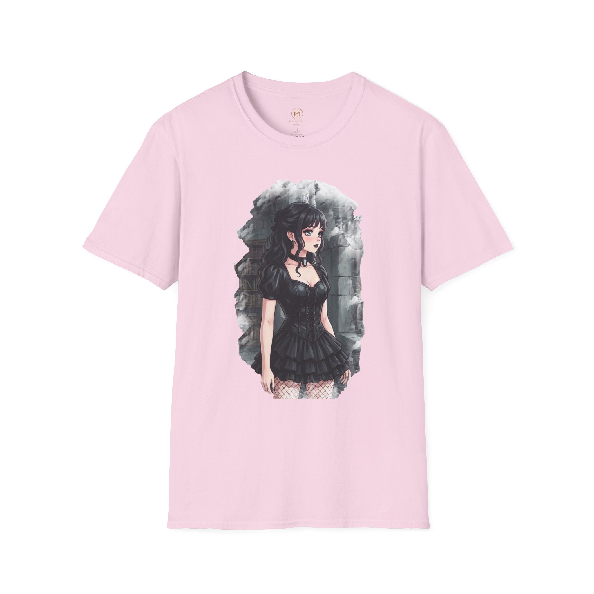 Gothic Anime Girl T-Shirt | Dark Victorian Illustration