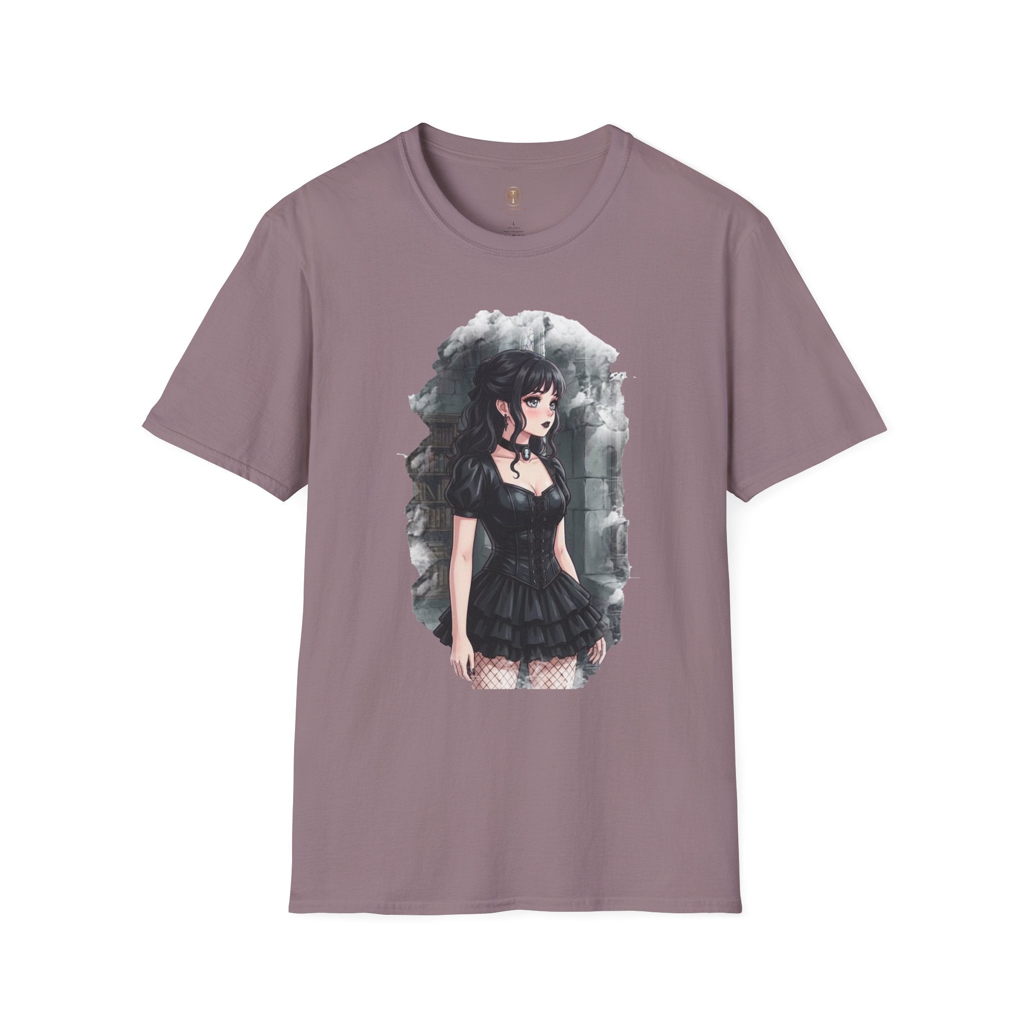 Gothic Anime Girl T-Shirt | Dark Victorian Illustration