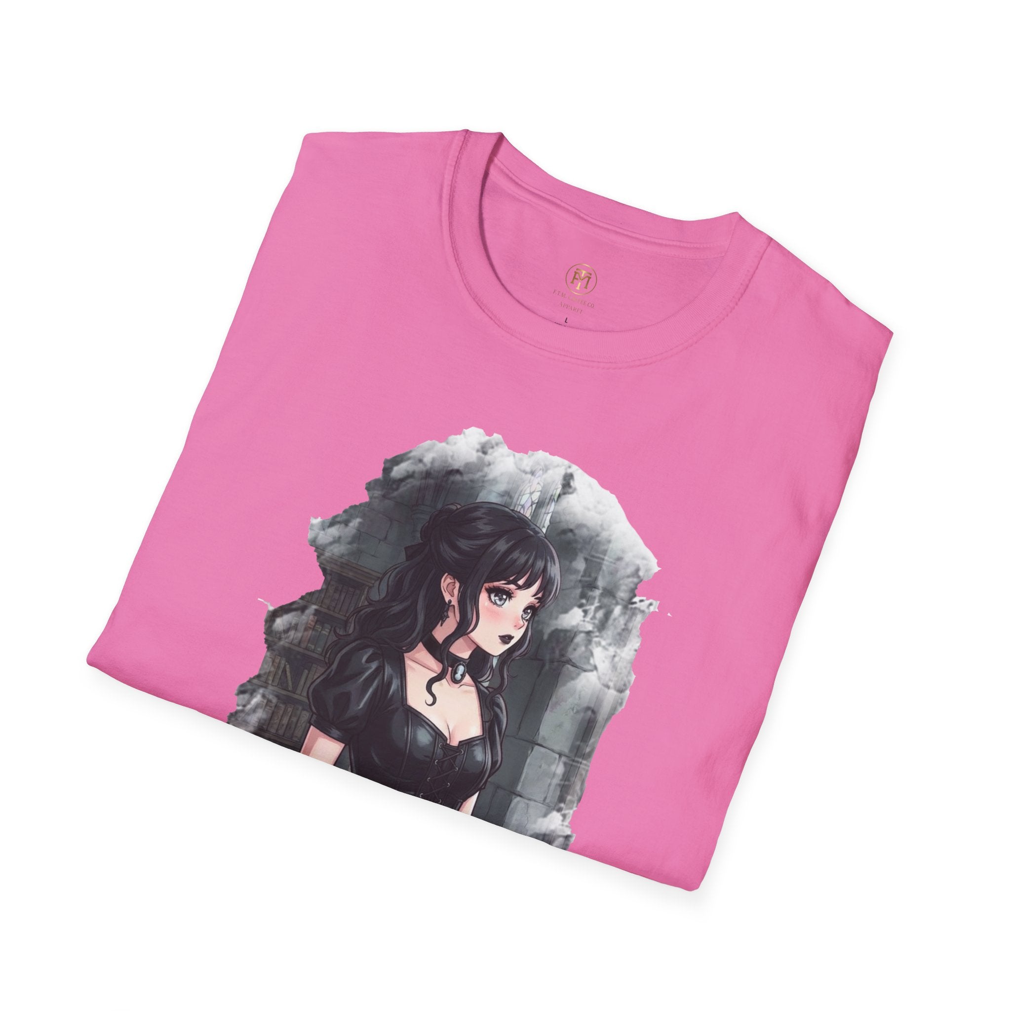 Gothic Anime Girl T-Shirt | Dark Victorian Illustration