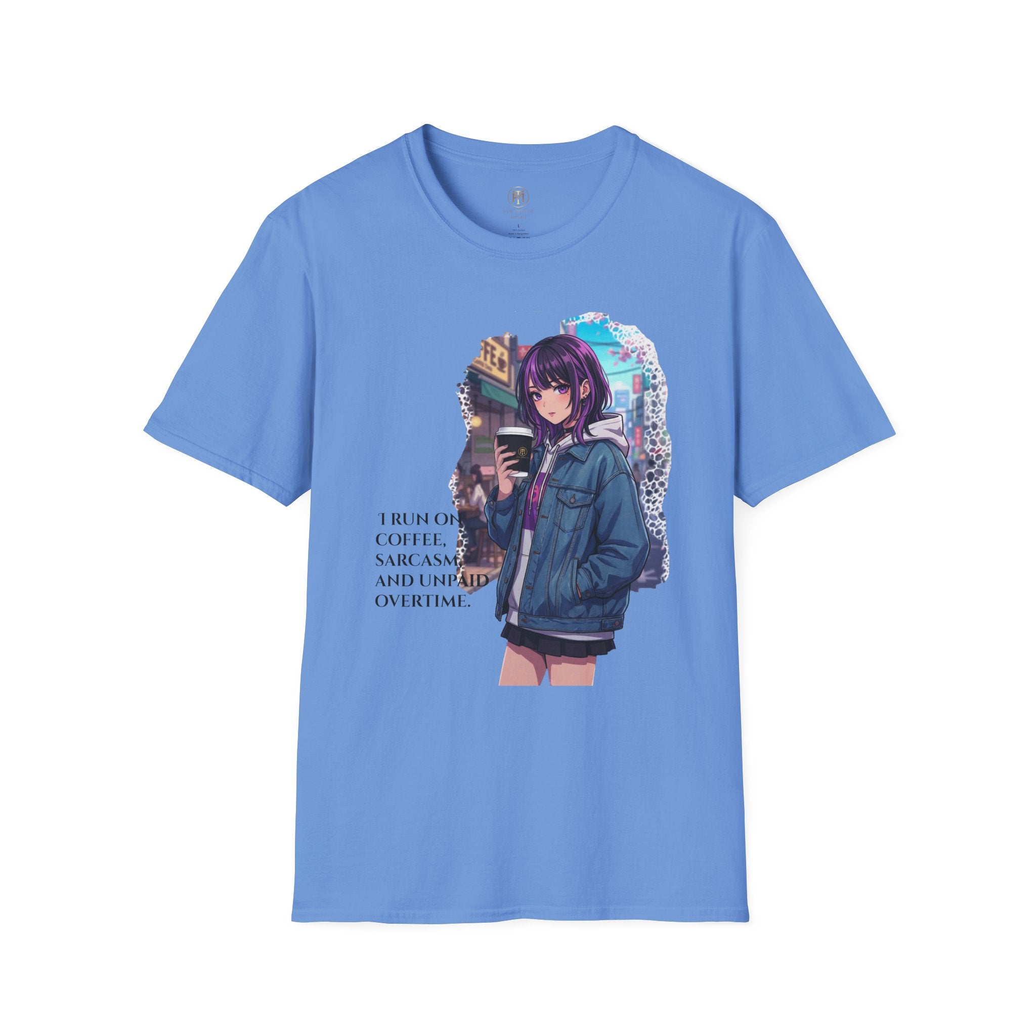 Anime Girl with Coffee T-Shirt | Urban City Aesthetic