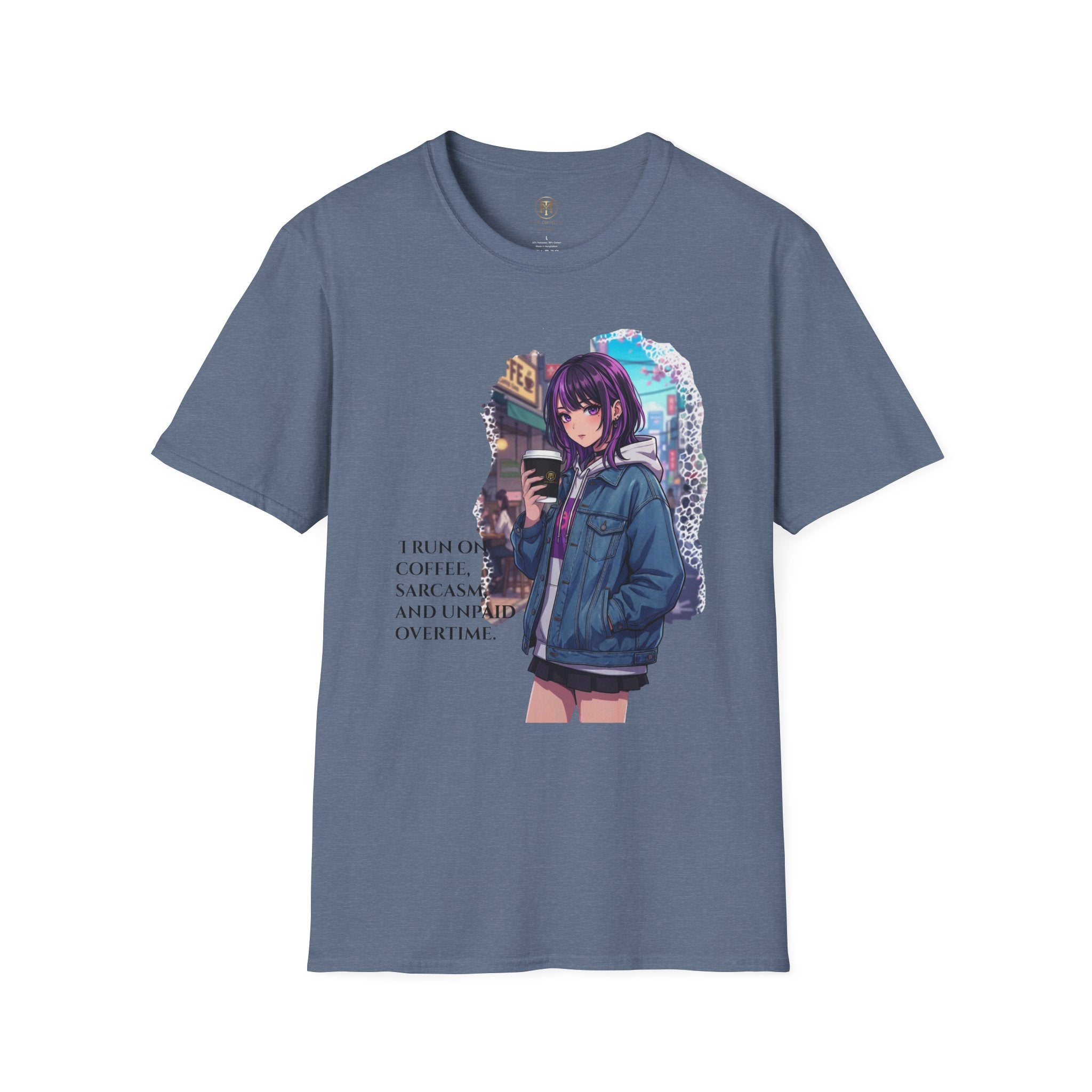 Anime Girl with Coffee T-Shirt | Urban City Aesthetic