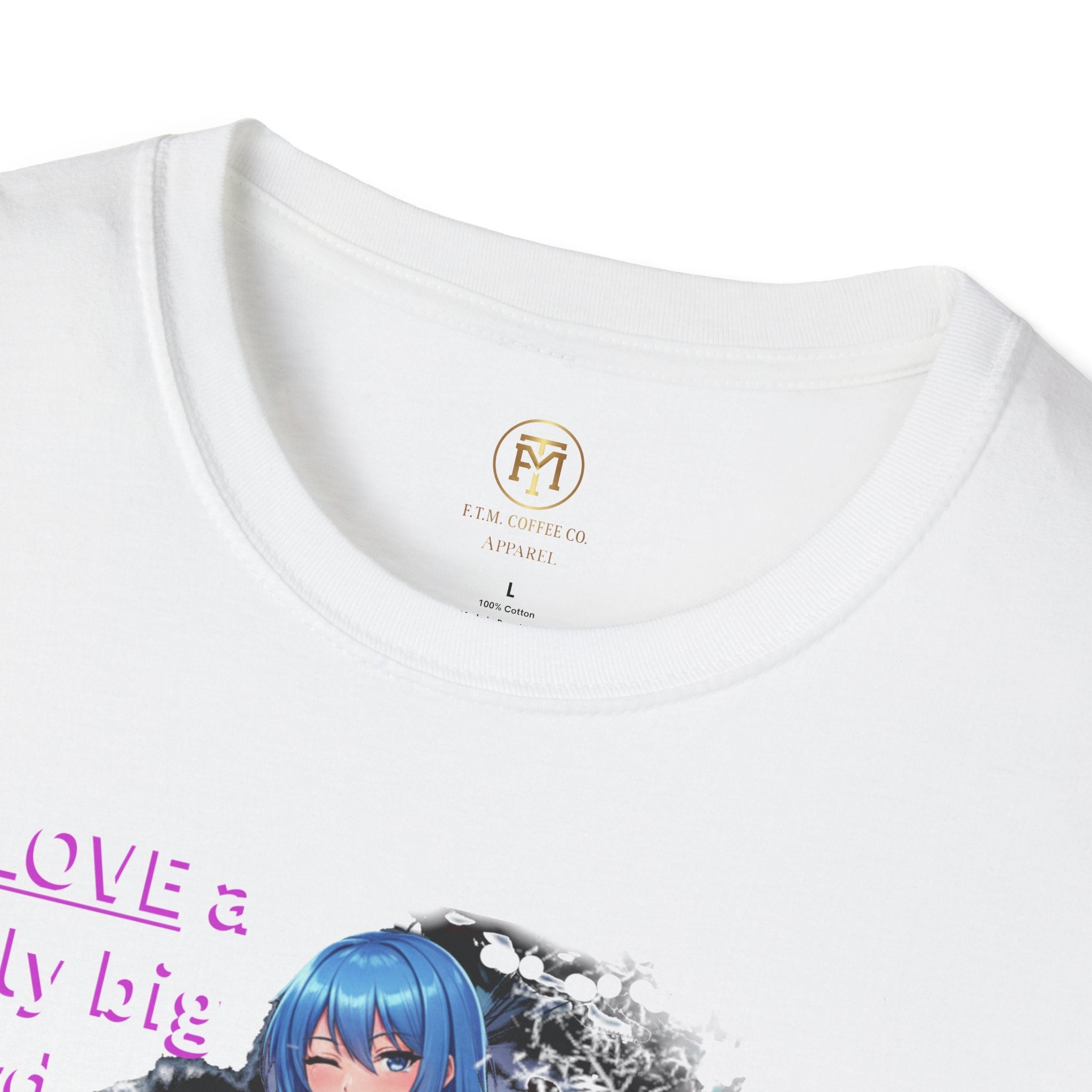 Blue-Haired Anime Girl Graphic T-Shirt | Sexy Anime Character Tee