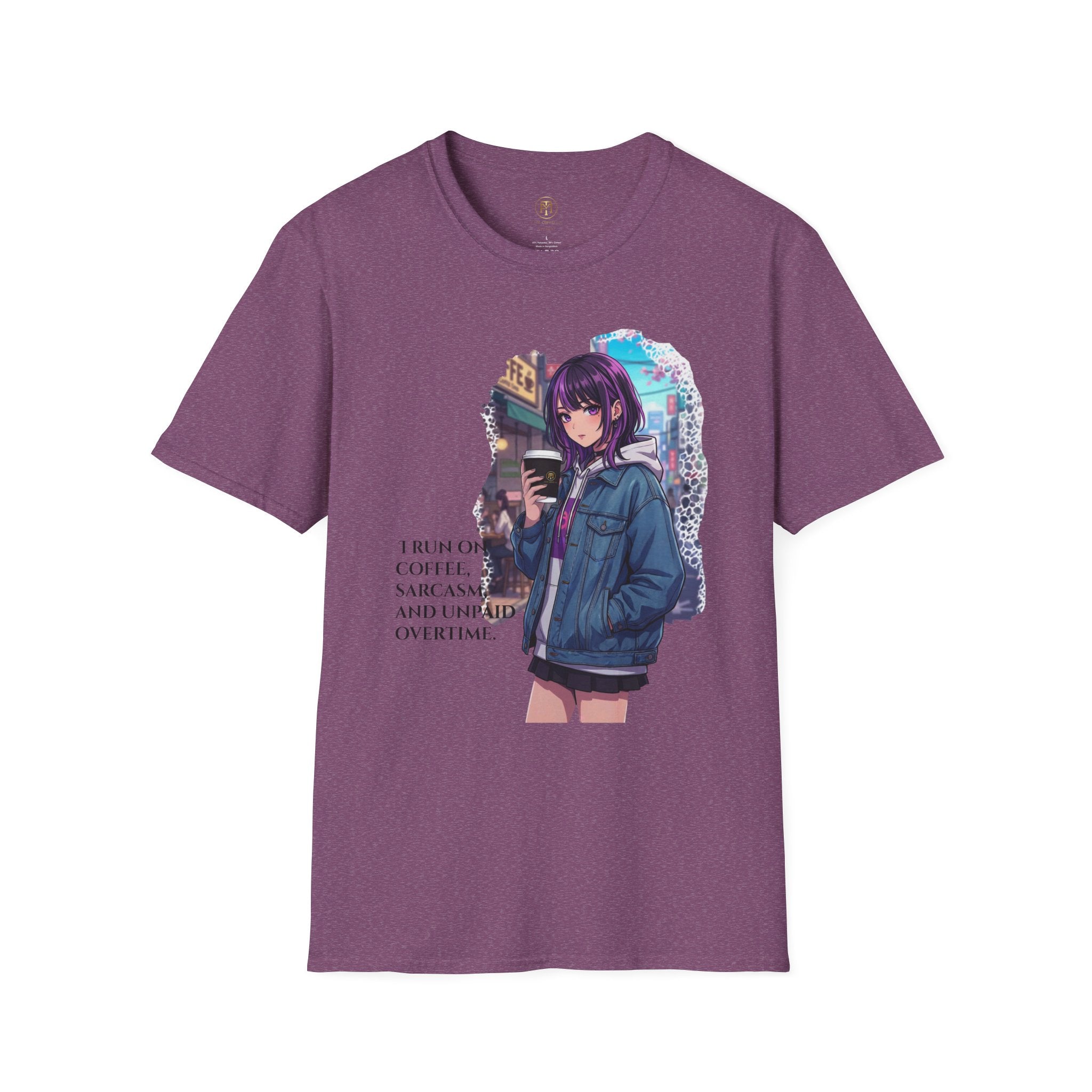 Anime Girl with Coffee T-Shirt | Urban City Aesthetic