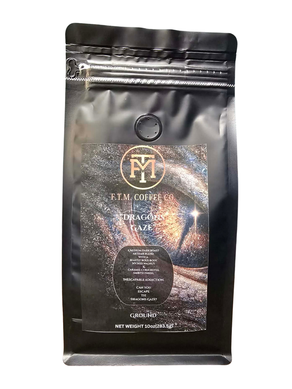 Dragon's Gaze: The Inescapable Allure blend Ground Medium Dark Roast