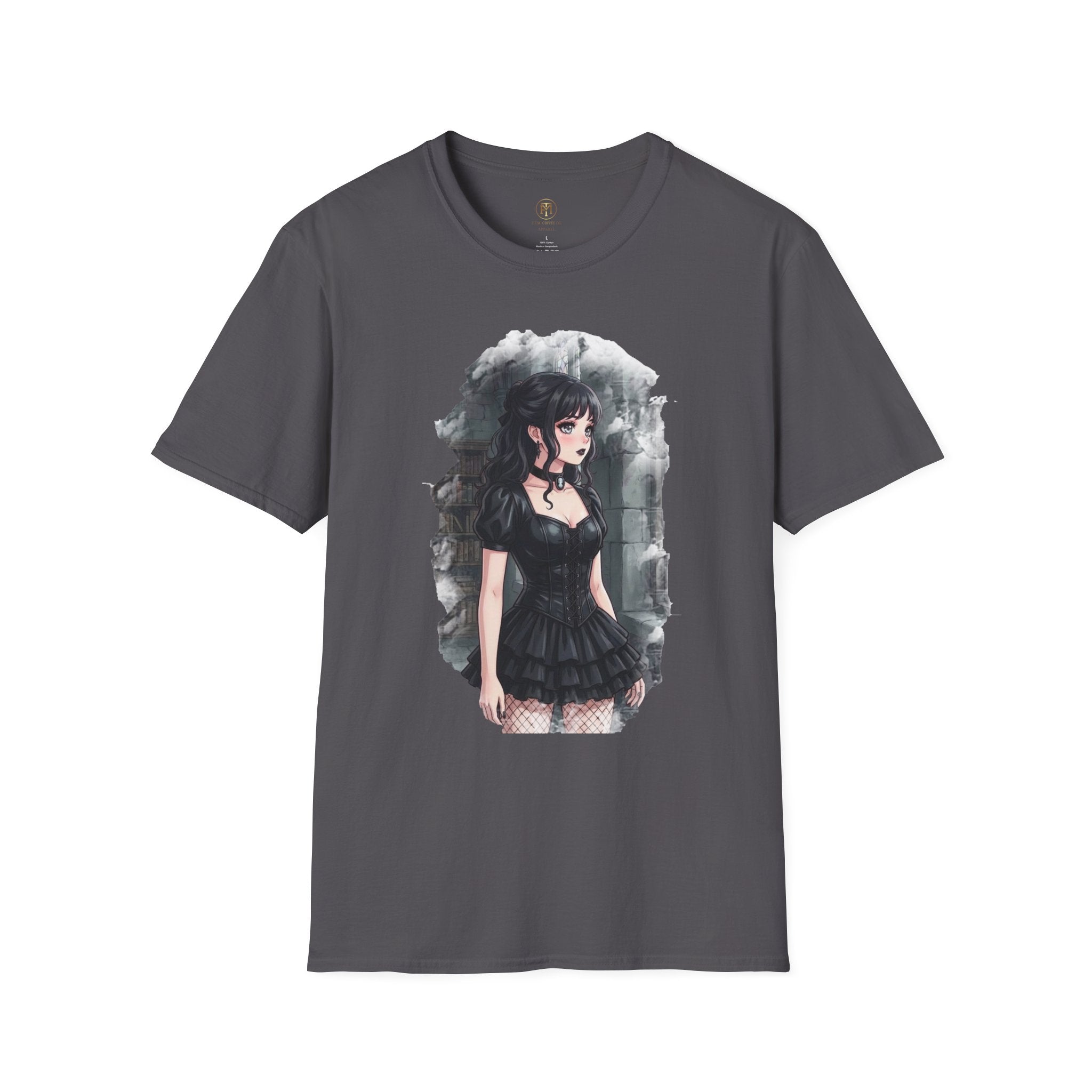 Gothic Anime Girl T-Shirt | Dark Victorian Illustration