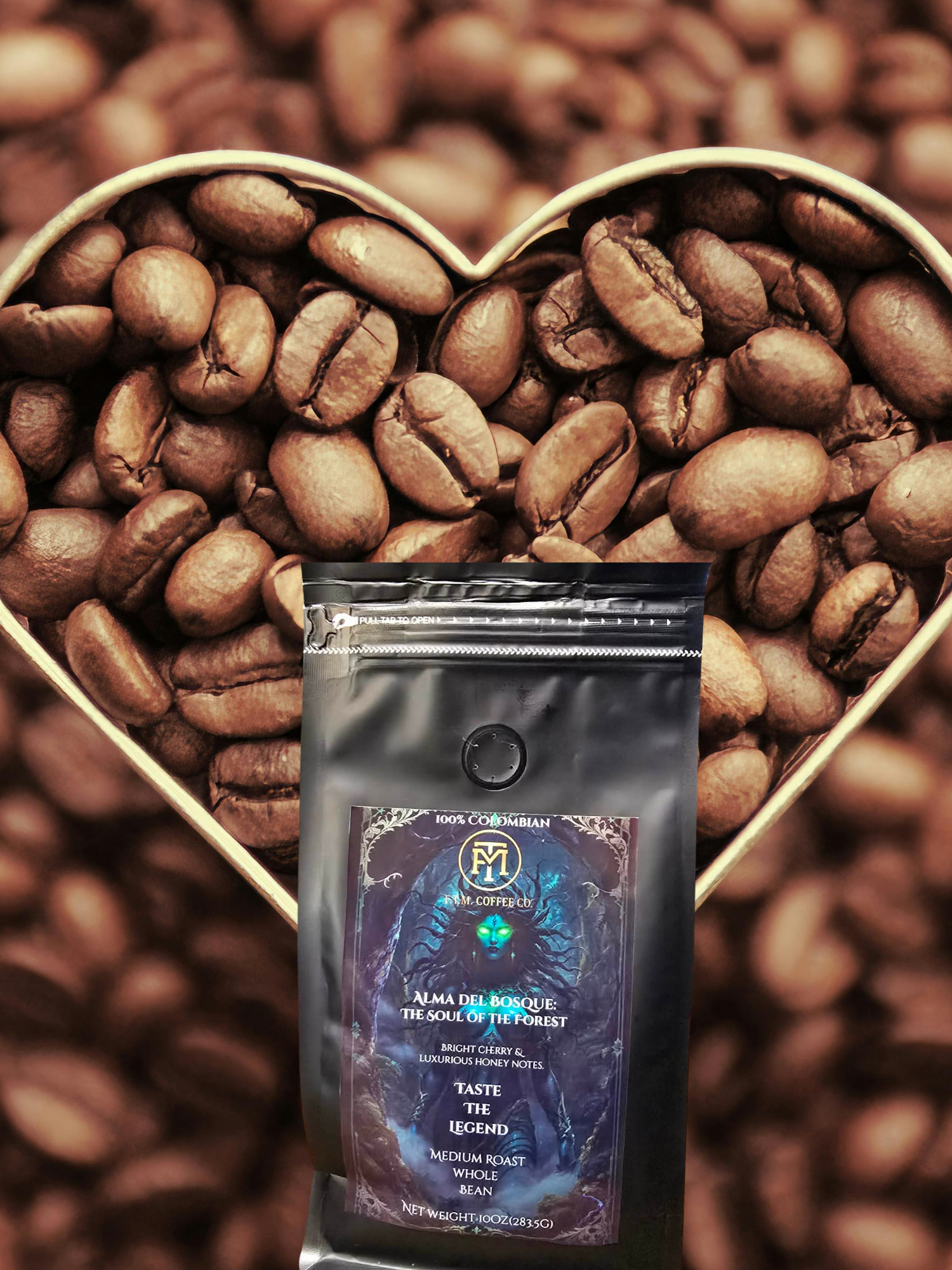 Alma del Bosque: The Soul of the Forest 100% Colombian Whole Bean Coffee