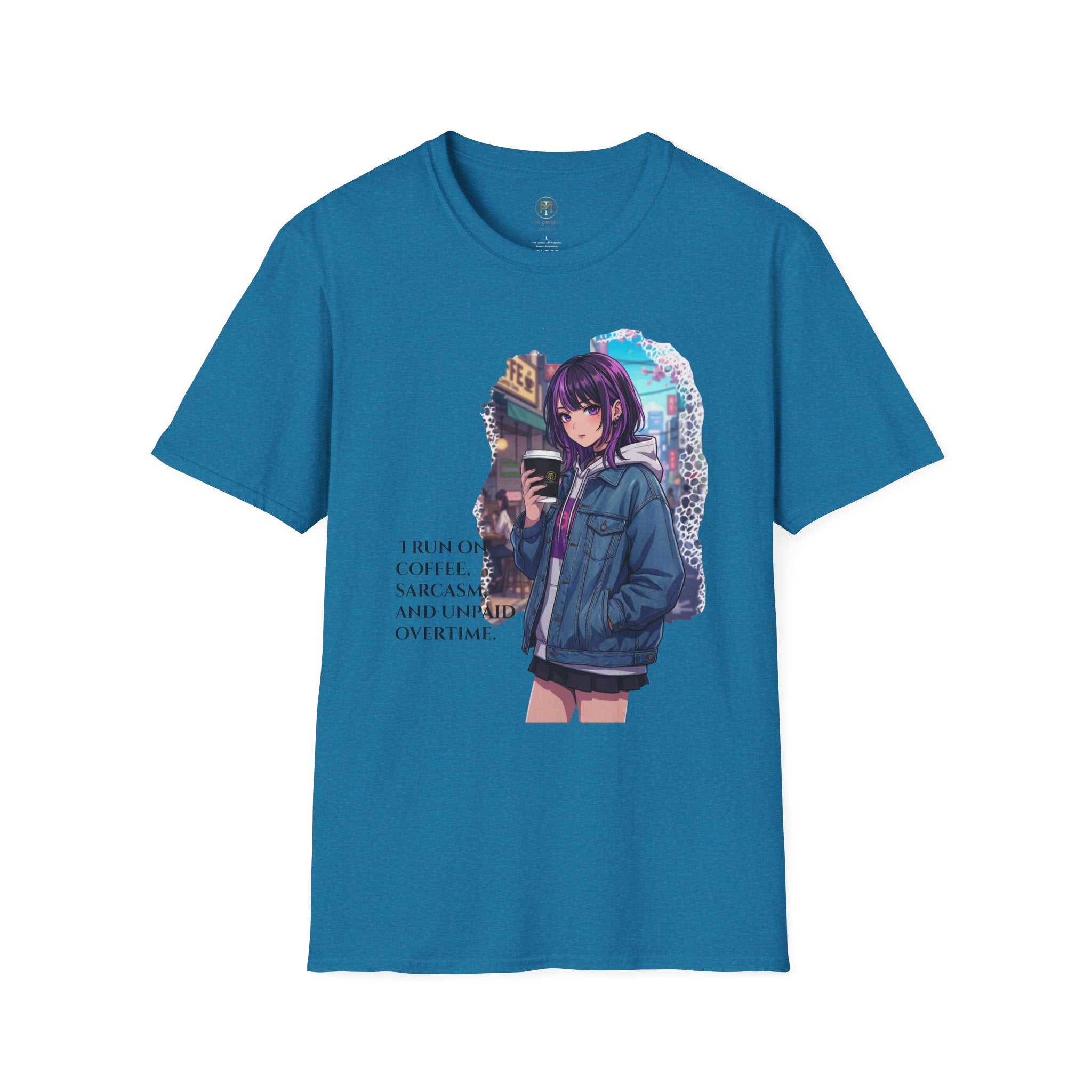 Anime Girl with Coffee T-Shirt | Urban City Aesthetic