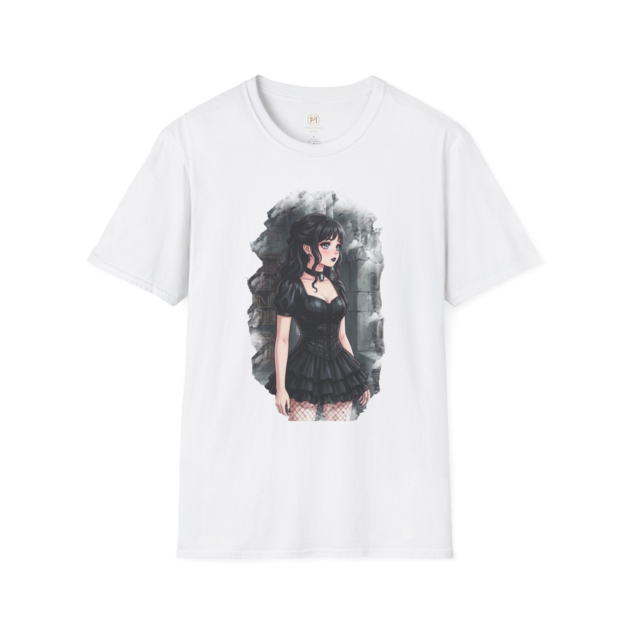 Gothic Anime Girl T-Shirt | Dark Victorian Illustration