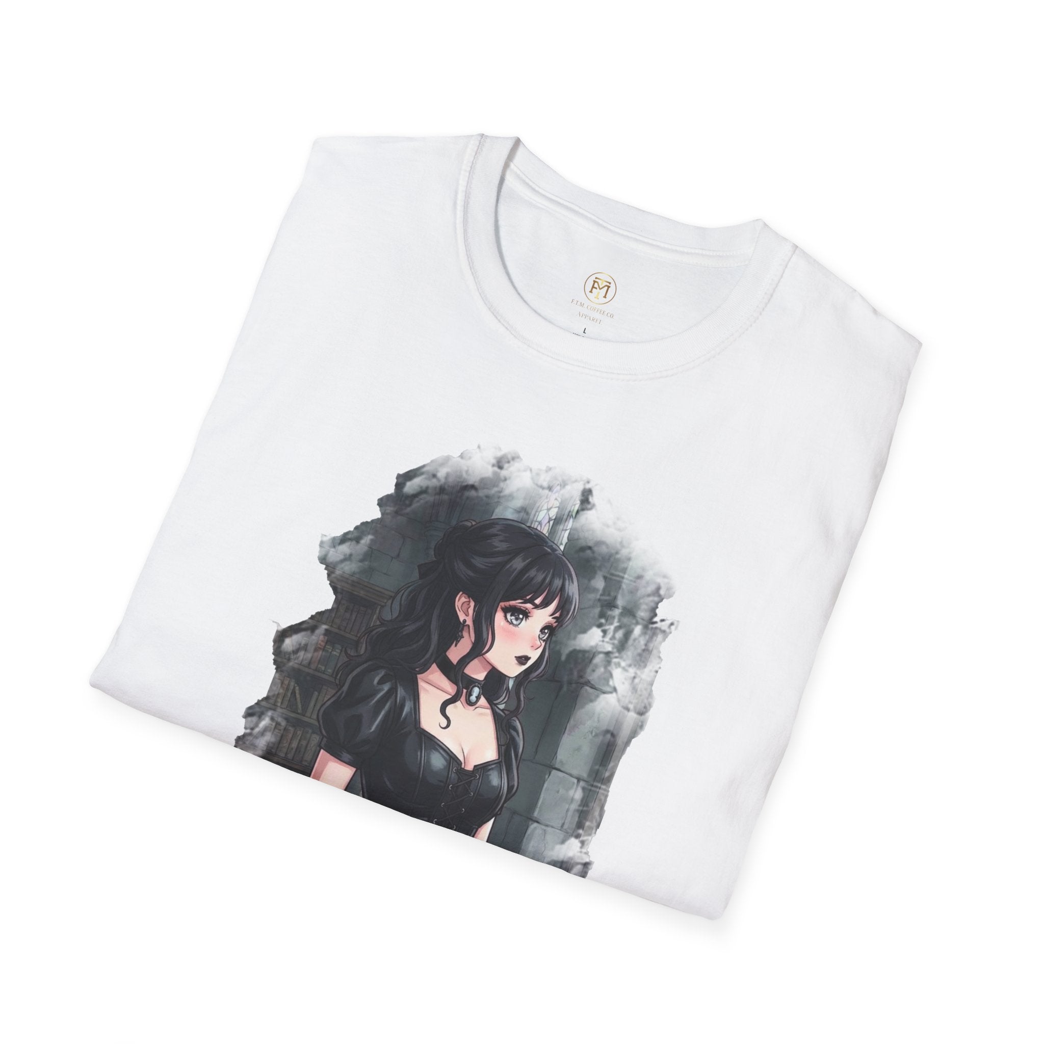 Gothic Anime Girl T-Shirt | Dark Victorian Illustration