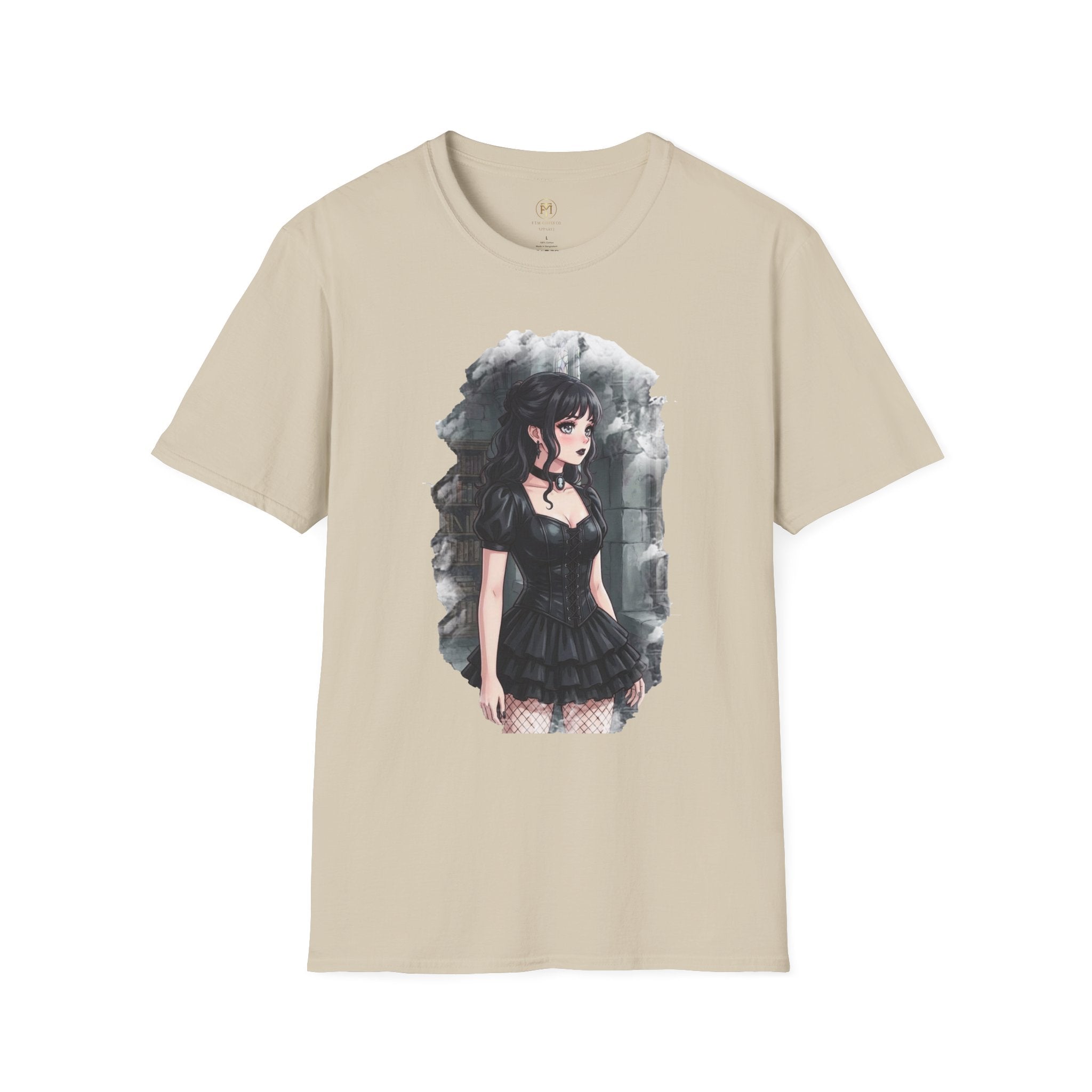 Gothic Anime Girl T-Shirt | Dark Victorian Illustration