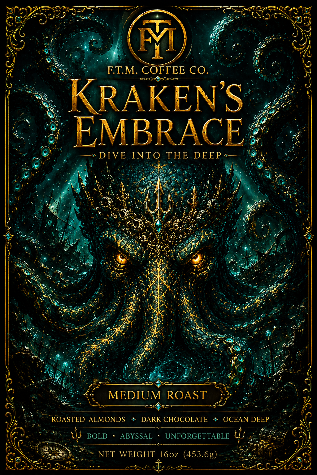 Kraken's Embrace: Dive into the Deep Ground Medium Roast