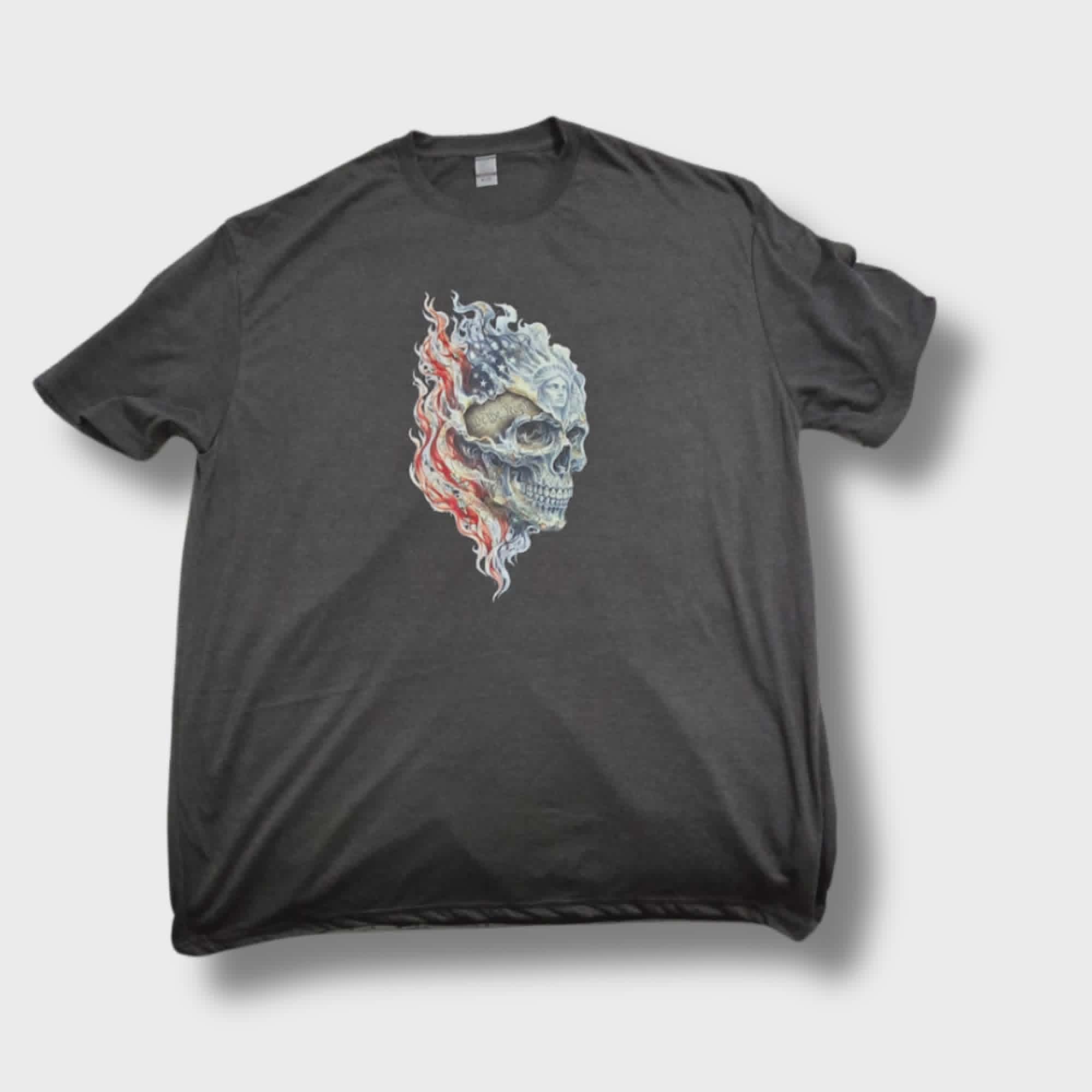 We The People Freedom Skull US flag Unisex T-shirt by F.T.M. Coffee Co. Apparel