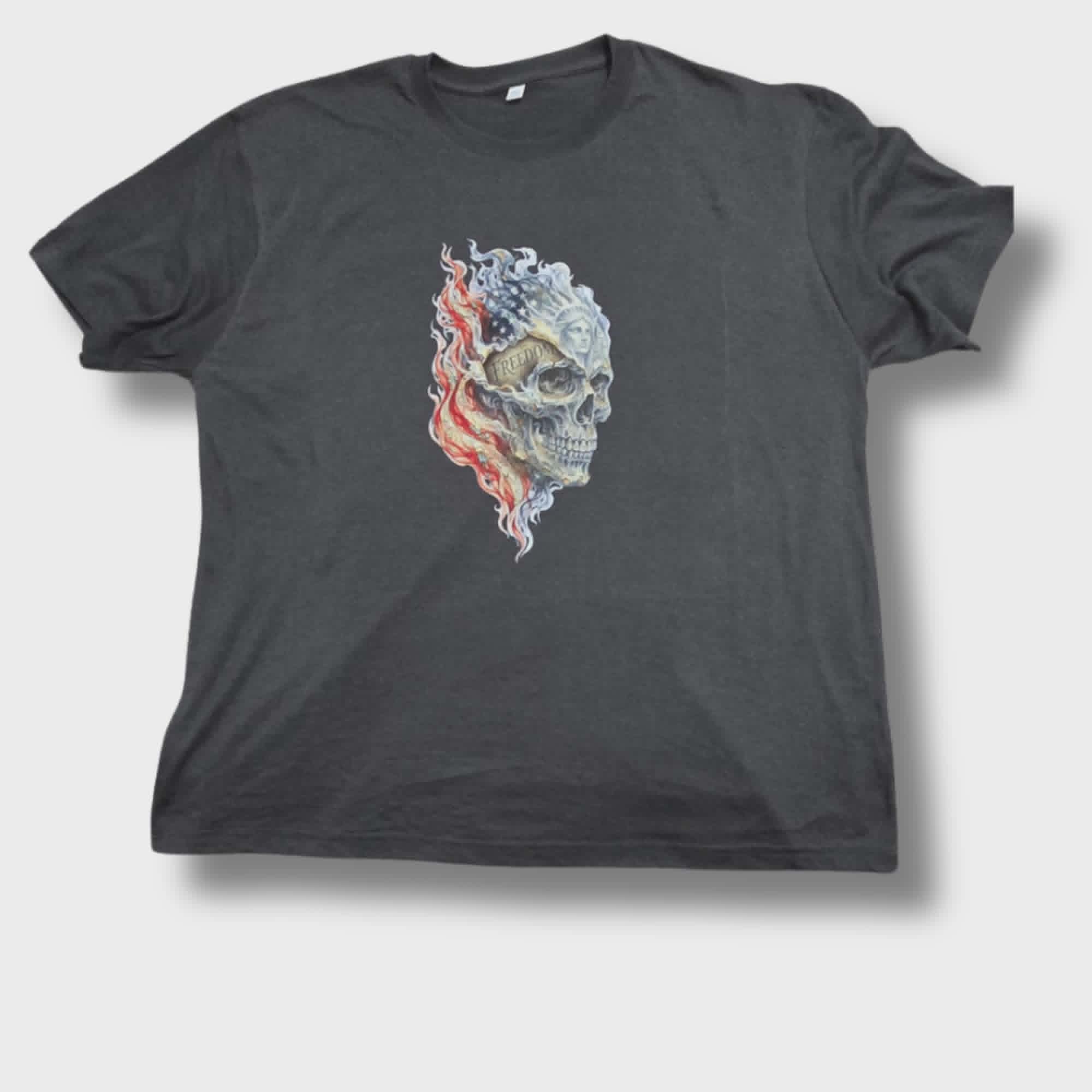 We The People Freedom Skull US flag Unisex T-shirt by F.T.M. Coffee Co. Apparel