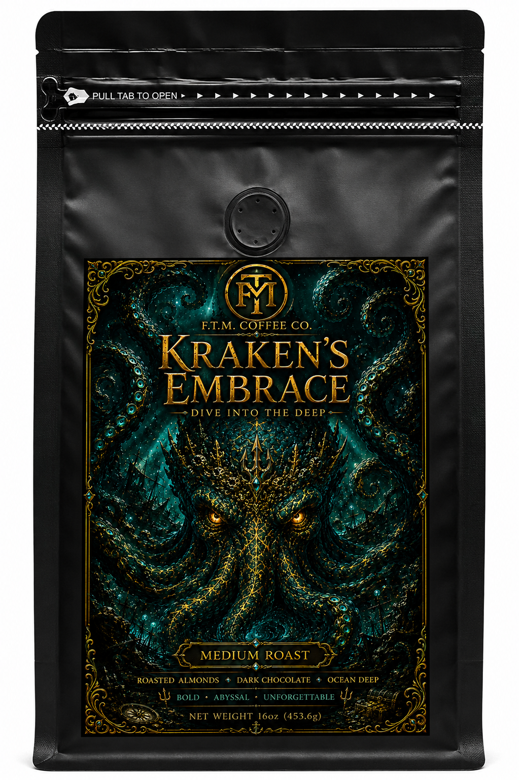 Kraken's Embrace: Dive into the Deep Whole Bean Medium Roast