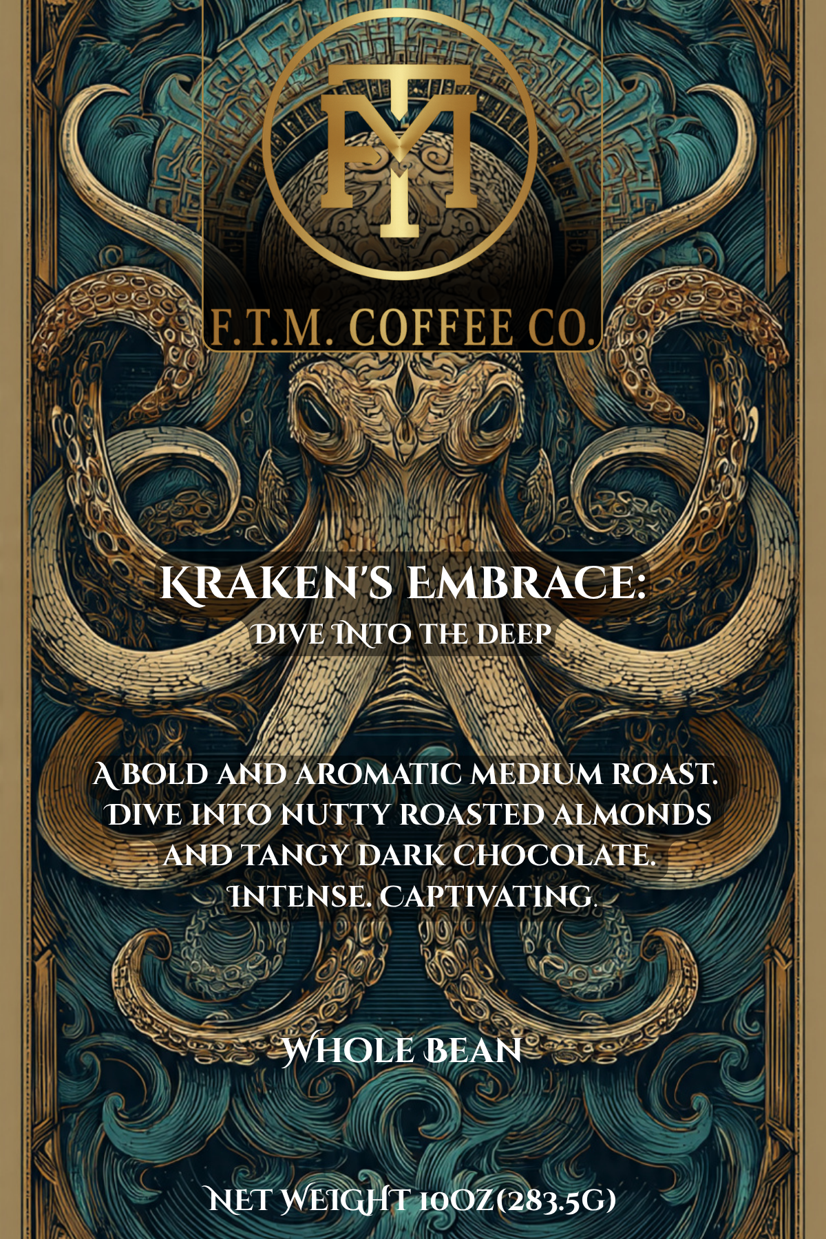 Kraken's Embrace: Dive into the Deep Whole Bean Medium Roast