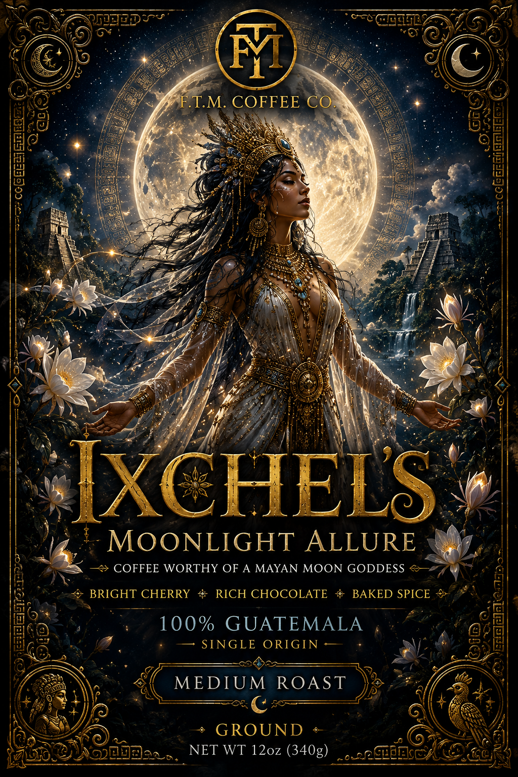 "Ixchel's Moonlight Allure" 100% Guatemala Huehuetenango Medium Roast Ground