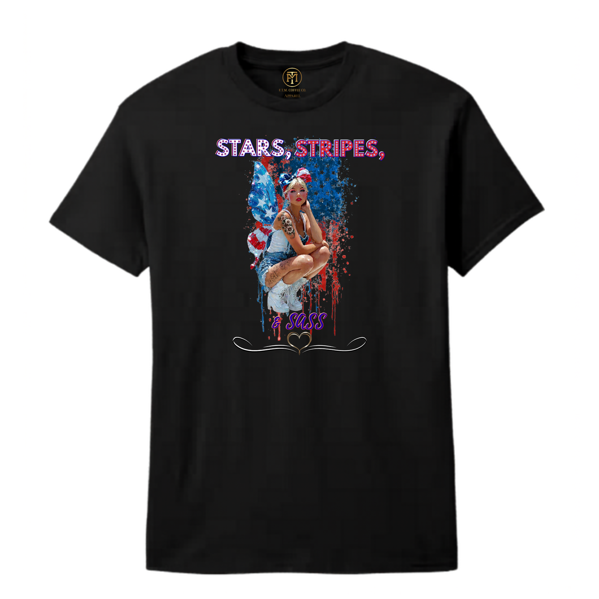 Stars, Stripes, & Sass Fairy Butterfly Paint Splash T-Shirt | F.T.M. Coffee Co.