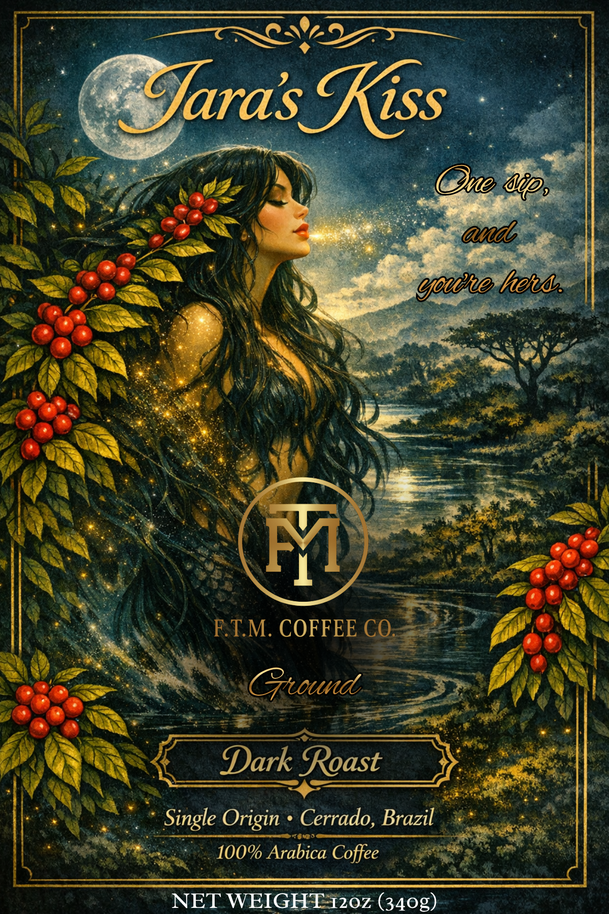 Iara's Kiss 100% Brazilian Premium Medium-Dark Roast Ground Coffee