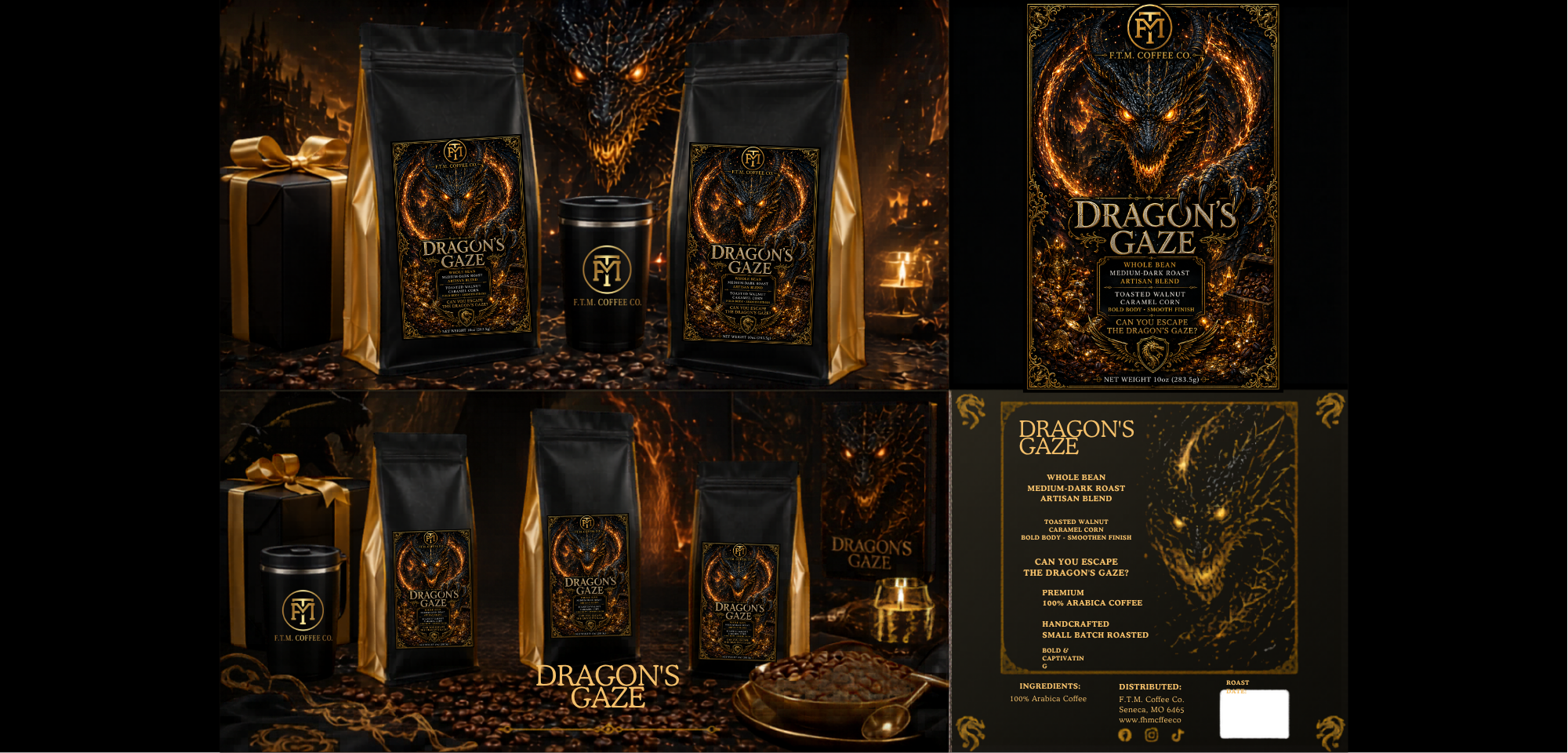 Dragon's Gaze: The Inescapable Allure blend Ground Medium Dark Roast