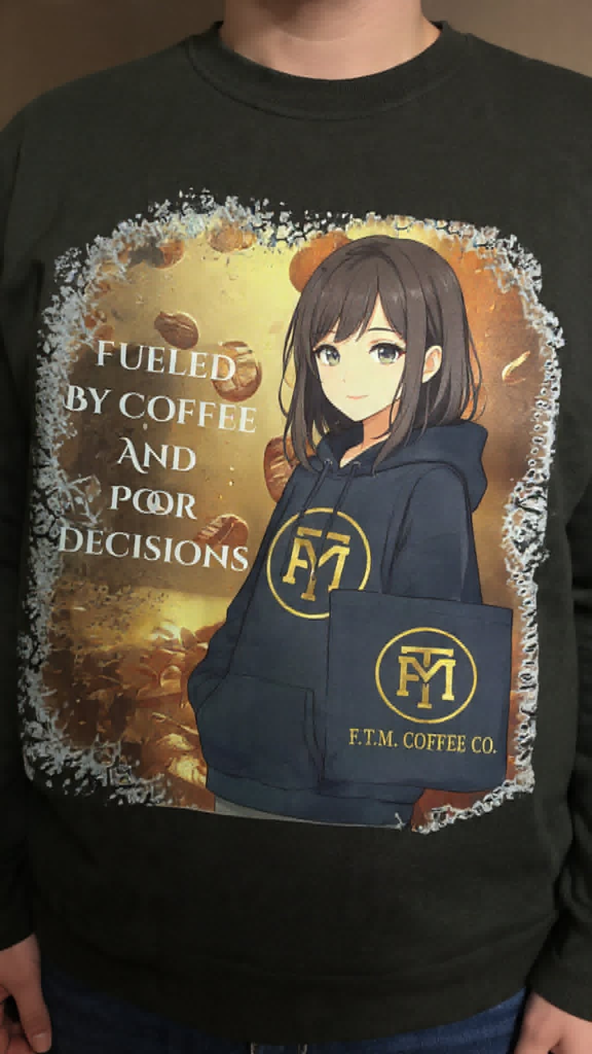 Fueled By Coffee & Poor Decisions Anime Tee | F.T.M. Coffee CO. Apparel