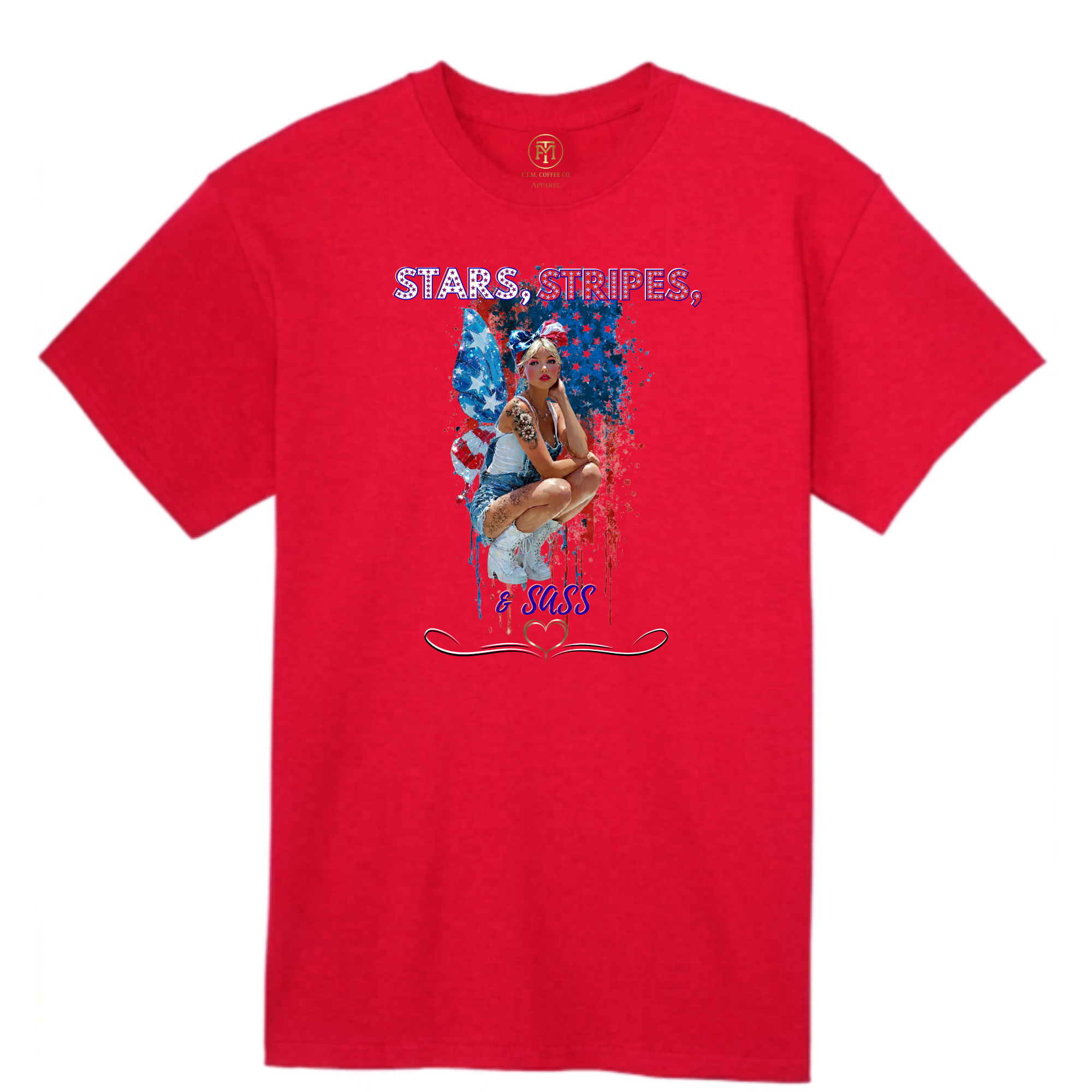 Stars, Stripes, & Sass Fairy Butterfly Paint Splash T-Shirt | F.T.M. Coffee Co.
