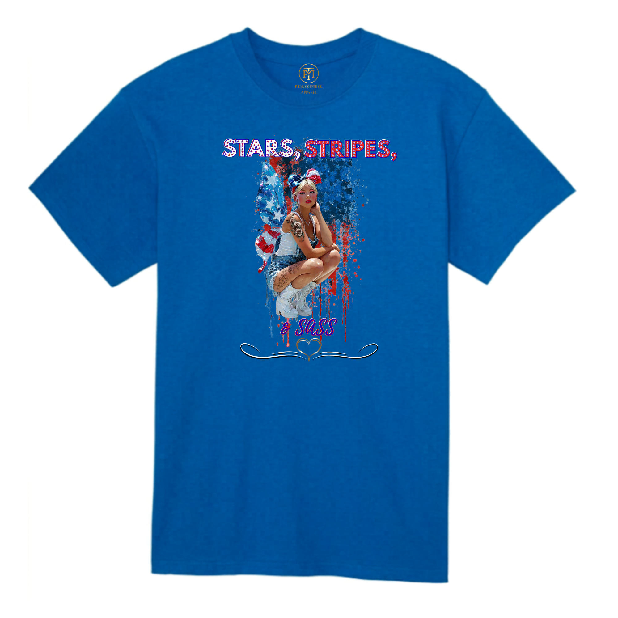 Stars, Stripes, & Sass Fairy Butterfly Paint Splash T-Shirt | F.T.M. Coffee Co.
