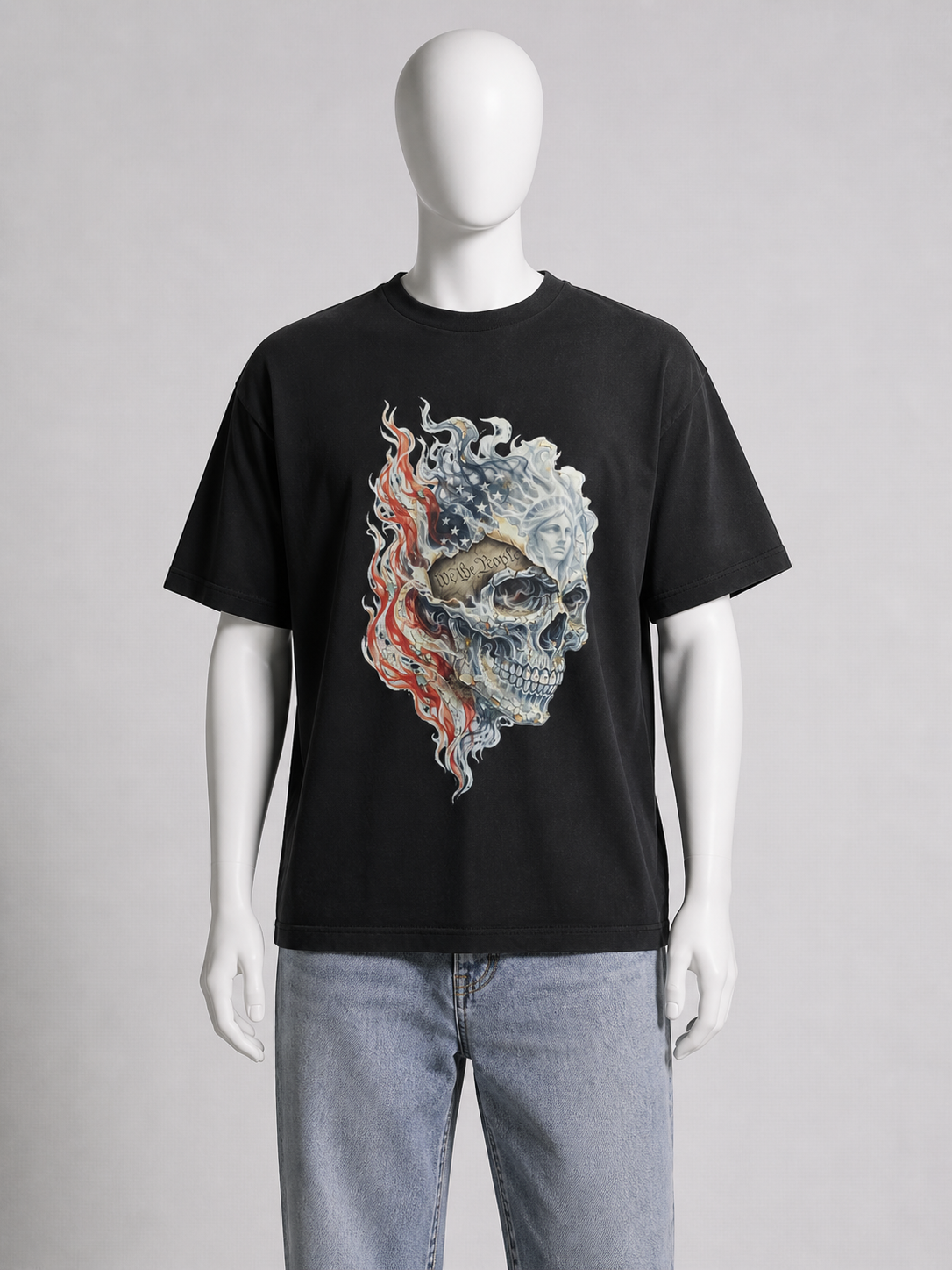 We The People Freedom Skull US flag Unisex T-shirt by F.T.M. Coffee Co. Apparel