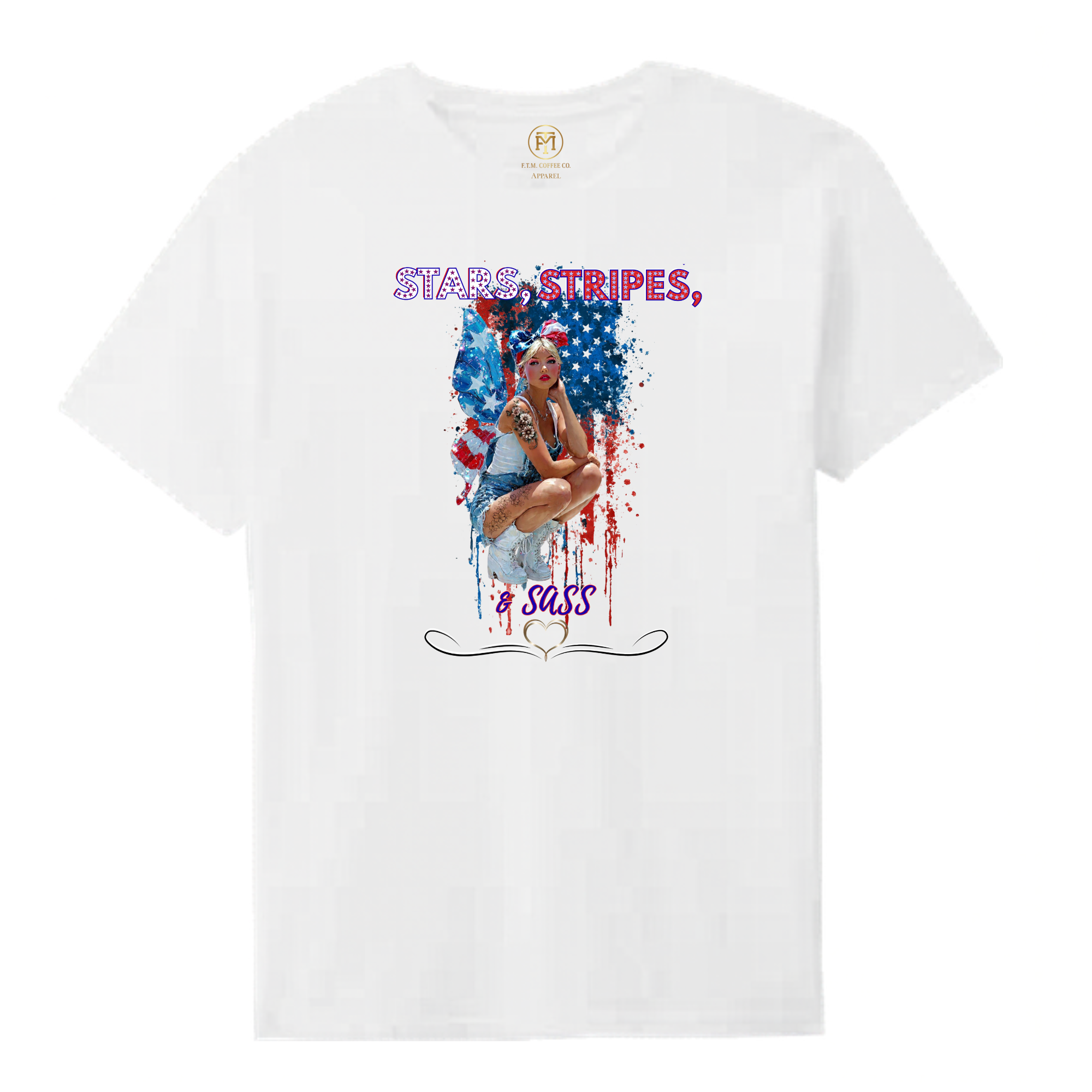 Stars, Stripes, & Sass Fairy Butterfly Paint Splash T-Shirt | F.T.M. Coffee Co.
